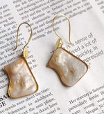 Mother of Pearl Gold Polish Silver Earrings in Germany