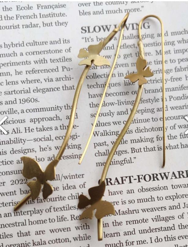 Butterfly Threader Earrings in Munich