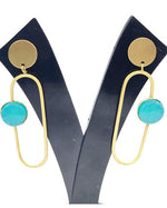 Turquoise Contemporary Handcrafted Drop Earrings in Berlin