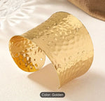 Hammered Wide Cuff Silver Gold Wrist Bracelet in Munich