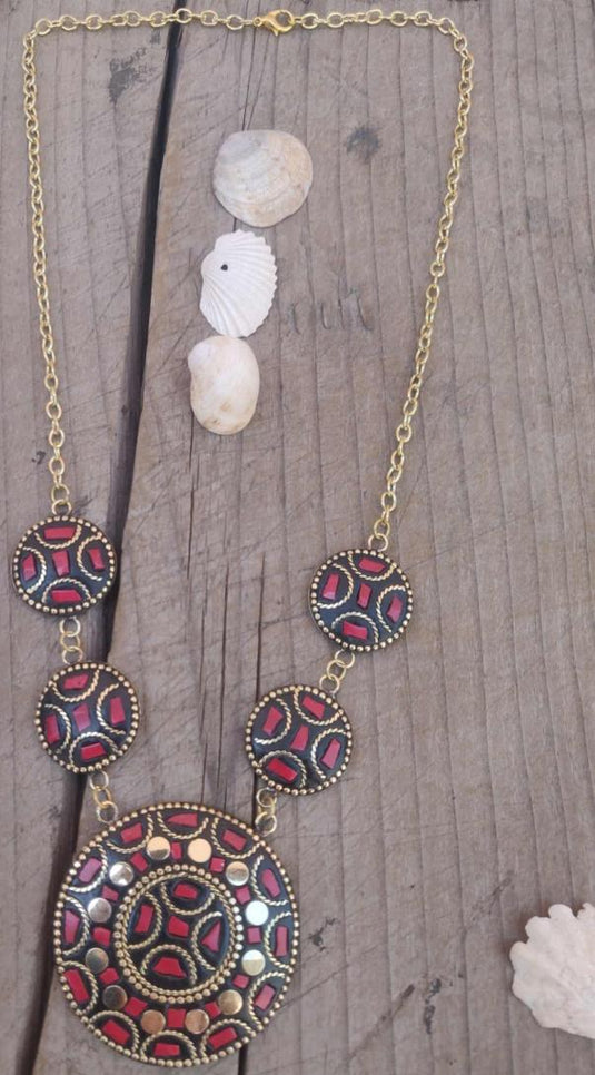 Afghani Tibetan Boho Designer Long Chain Laq Necklace in Germany