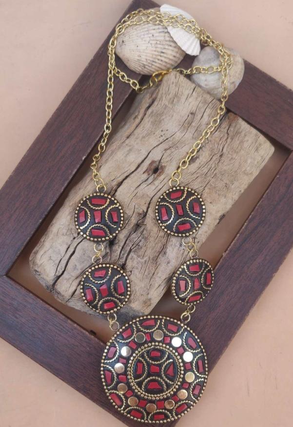 Afghani Tibetan Boho Designer Long Chain Laq Necklace in Germany