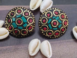 Tibetan Beautiful Embroidered Earrings in Munich
