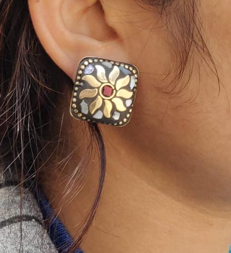 RECTANGLE SHAPE BOHO AFGANI EARRINGS IN GERMANY