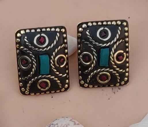 Rectangle Shaped Stud Earrings Tibetan Style in Berlin