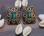 Rectangle Shaped Stud Earrings Tibetan Style in Berlin