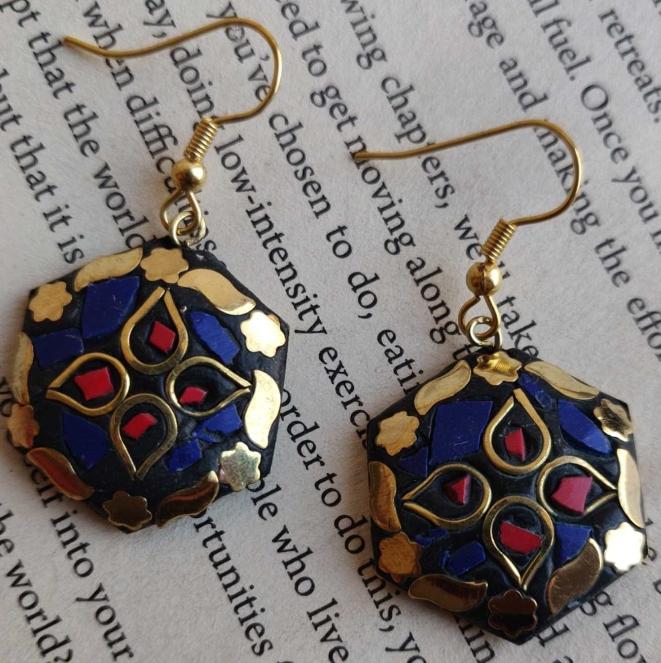 Afghani Tibetan Laq Multi Color Round Shape Light Weight Earring in Berlin