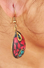 Brass Base Tibetan Earrings in Munich