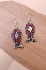 Brass Base Tibetan Earrings in Munich