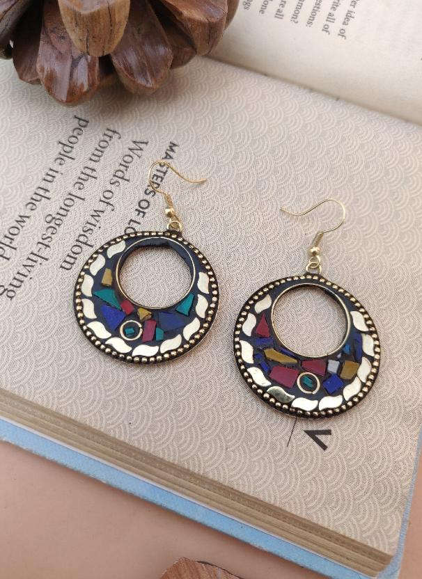 Brass Base Tibetan Earrings in Berlin