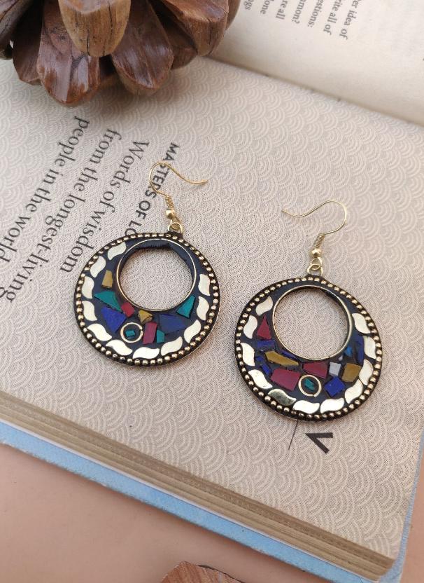 Brass Base Tibetan Earrings in Berlin