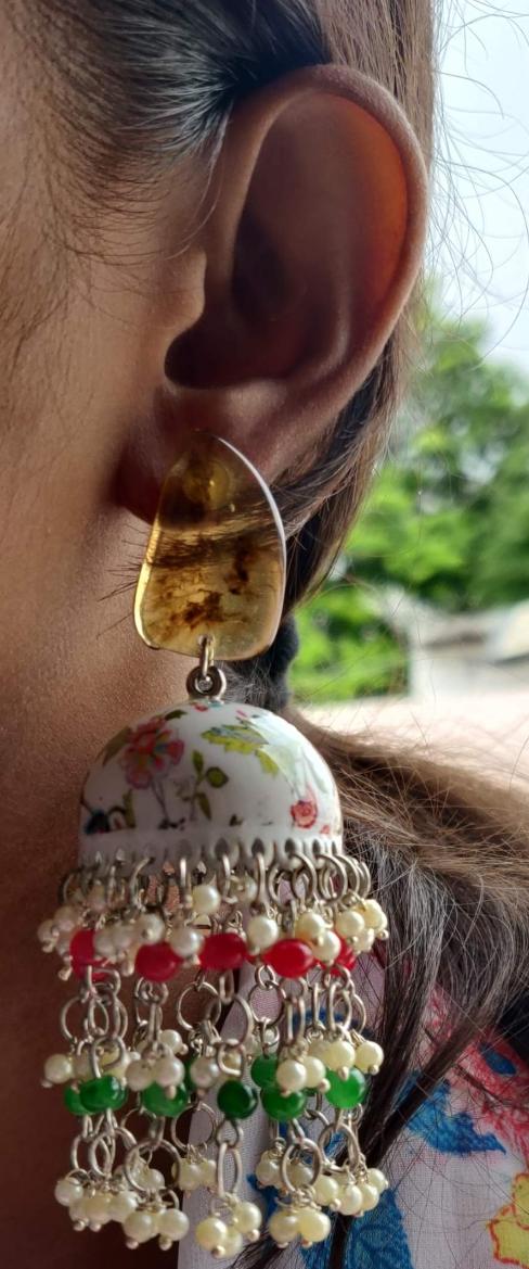 Designer Handmade Meenakari Work Jhumki in Germany