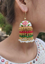 Premium Quality Meenakari Work Bead Latkan Light Weight Jhumki in Munich