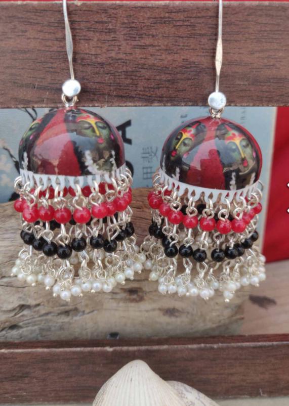 Handpainted Meenakari Work Earrings in Munich