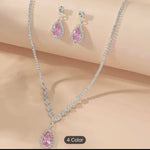 Unique trendy Style Pink Necklace and Earrings For Women in Germany