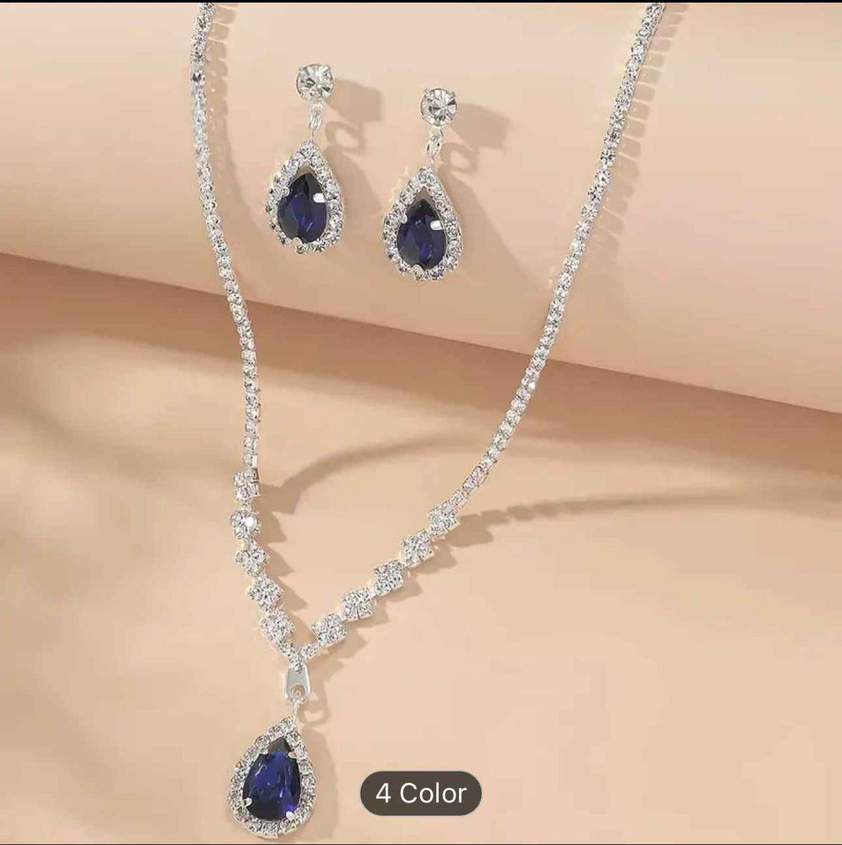Unique trendy Style Blue Necklace and Earrings For Women
