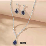 Unique trendy Style Blue Necklace and Earrings For Women
