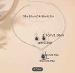 Unique trendy Style Blue Necklace and Earrings For Women