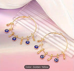 Golden Goodluck Charm Evil Eye Hoop Earrings in Germany