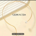 Question Mark Shape Faux Pearl Collar Short Necklace in Berlin