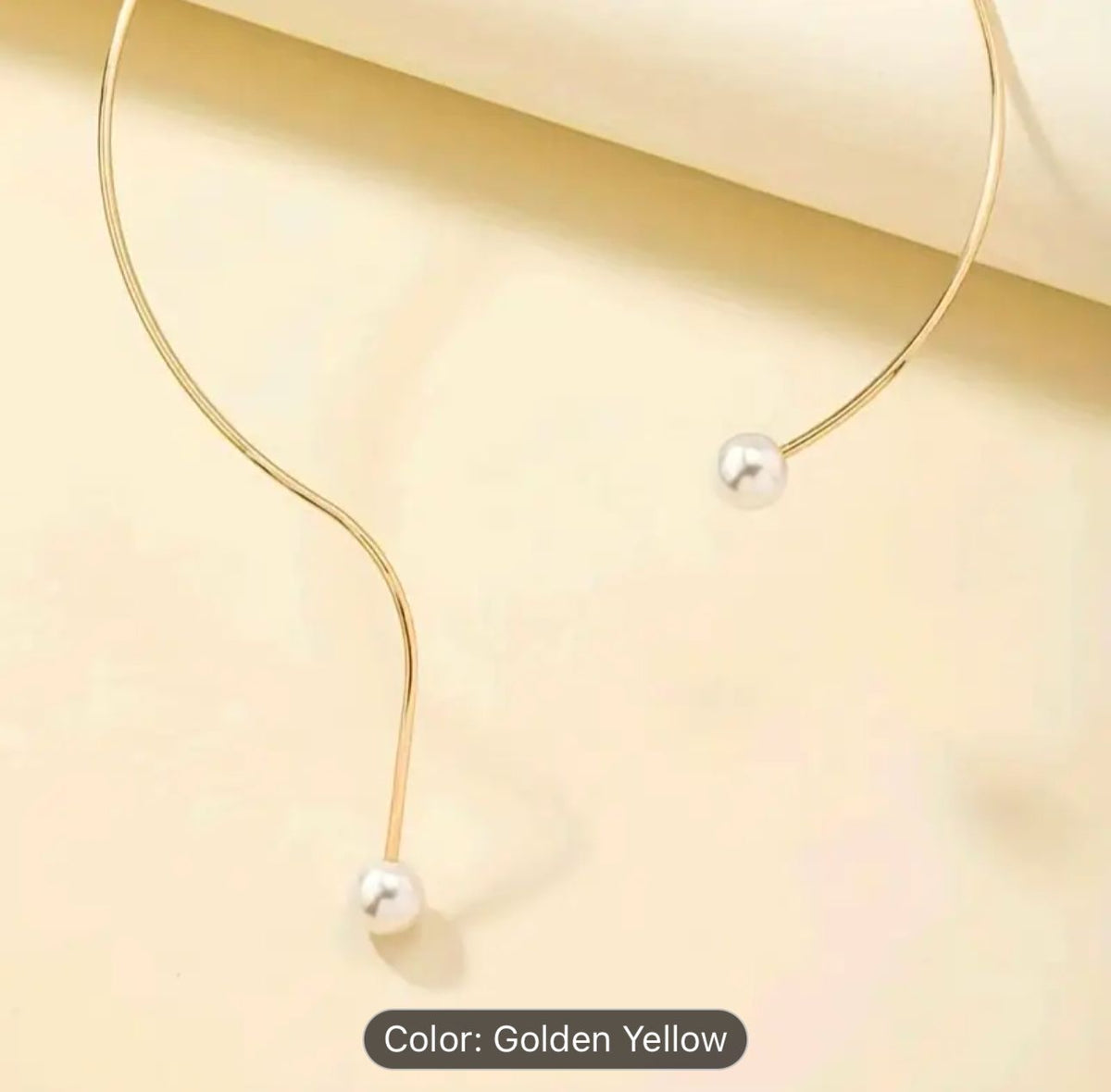 Question Mark Shape Faux Pearl Collar Short Necklace in Berlin