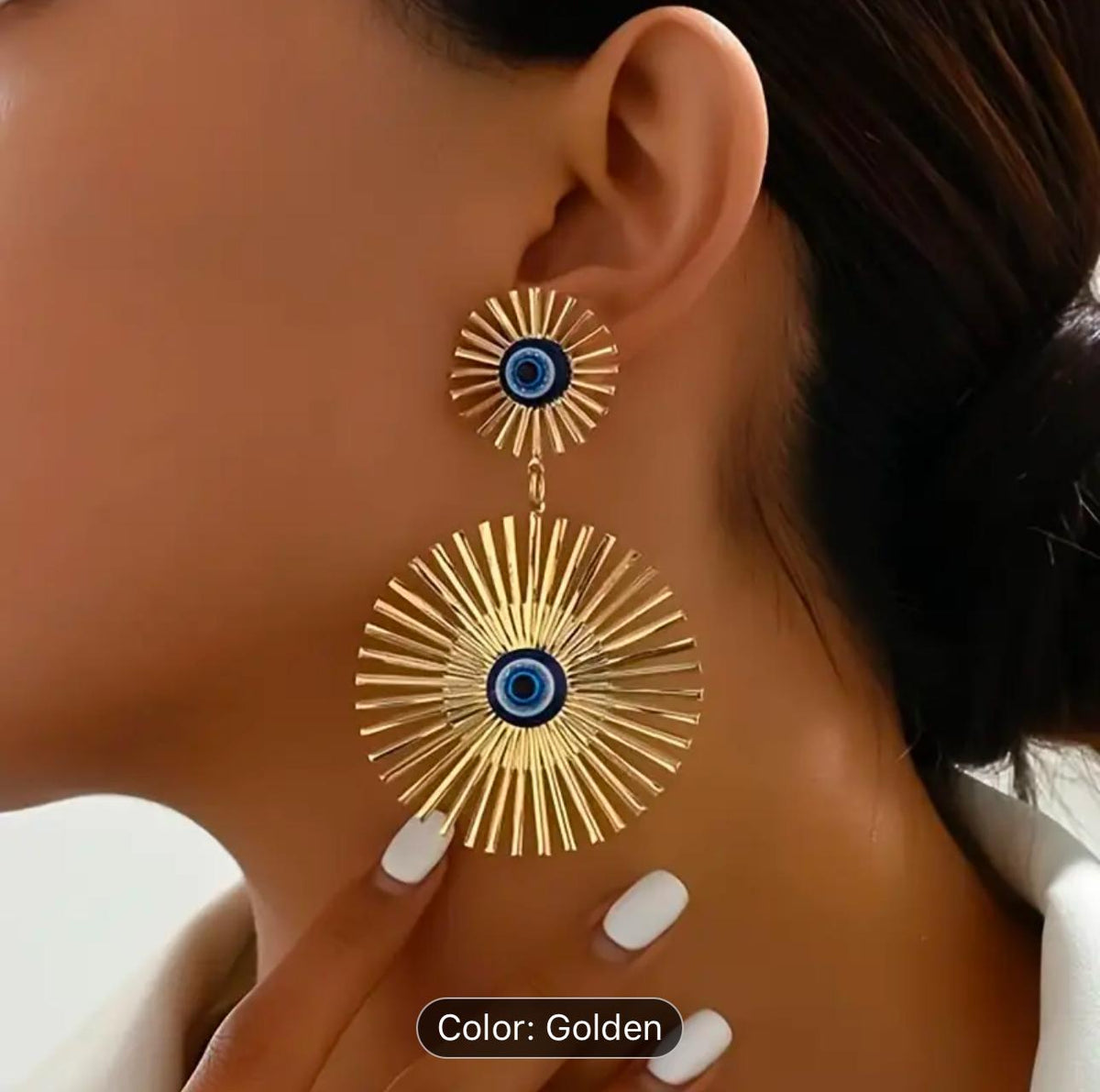 Gold Plated stainless steel Evileye Earrings in Germany