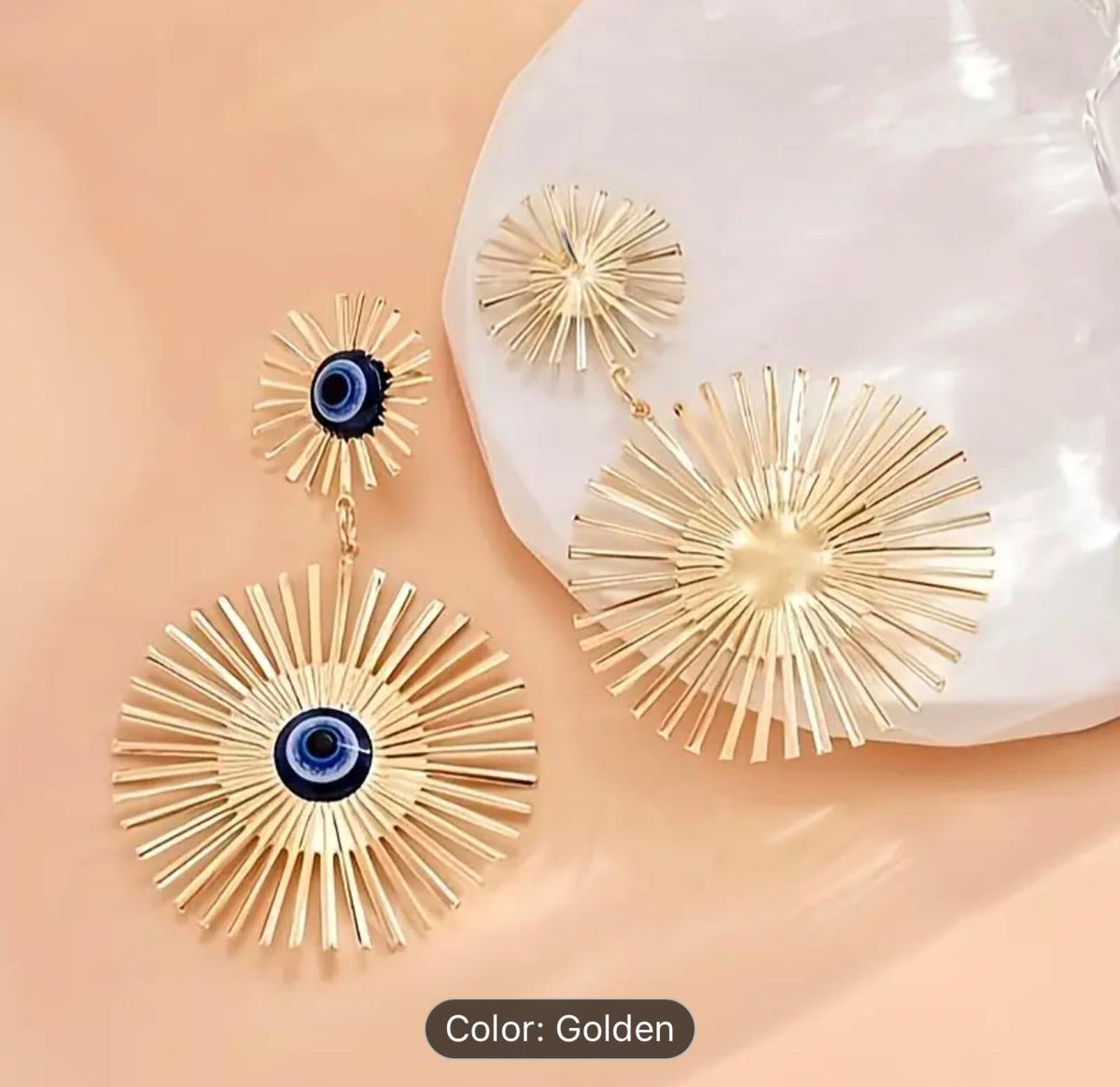 Gold Plated stainless steel Evileye Earrings in Germany