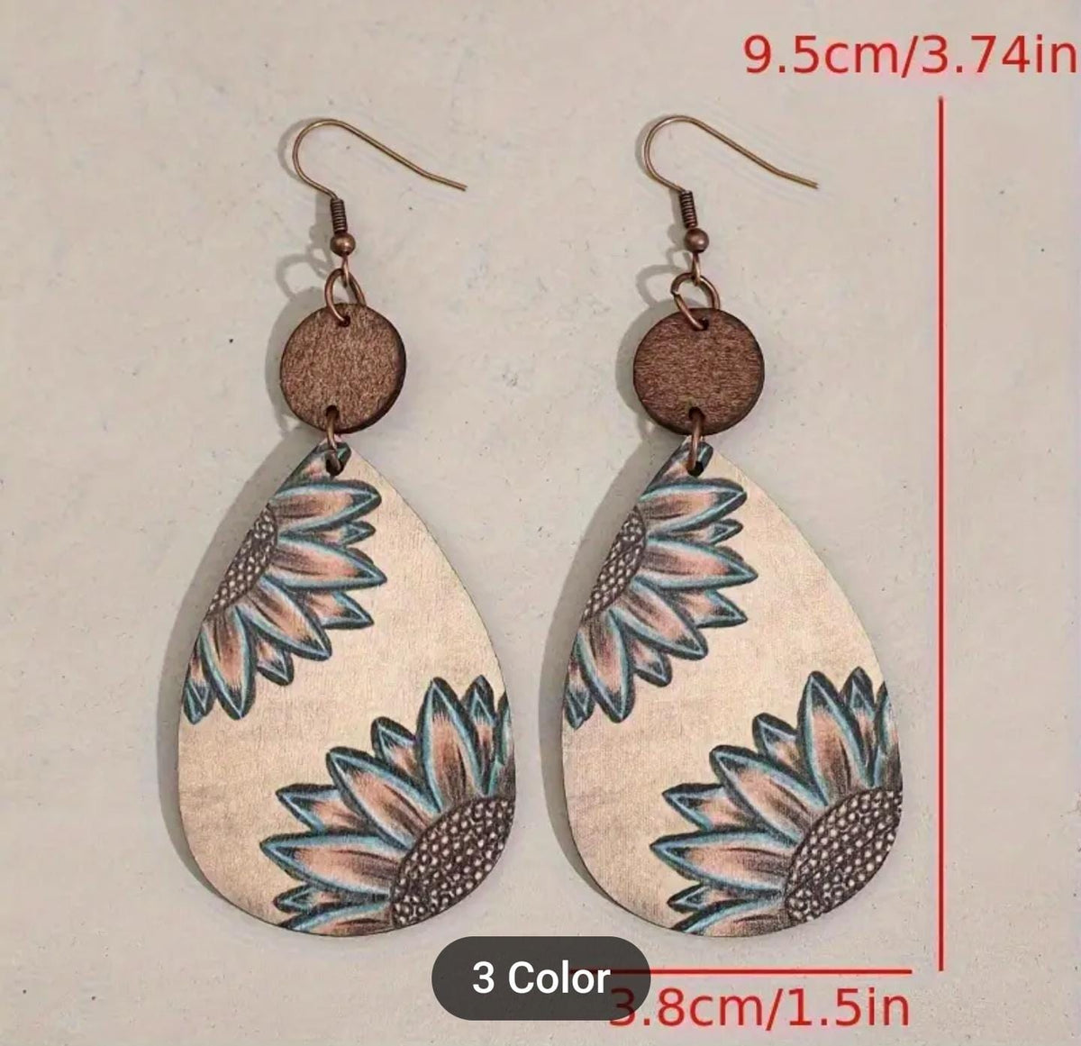 Wooden Iron Hook Dangle Earrings in Germany