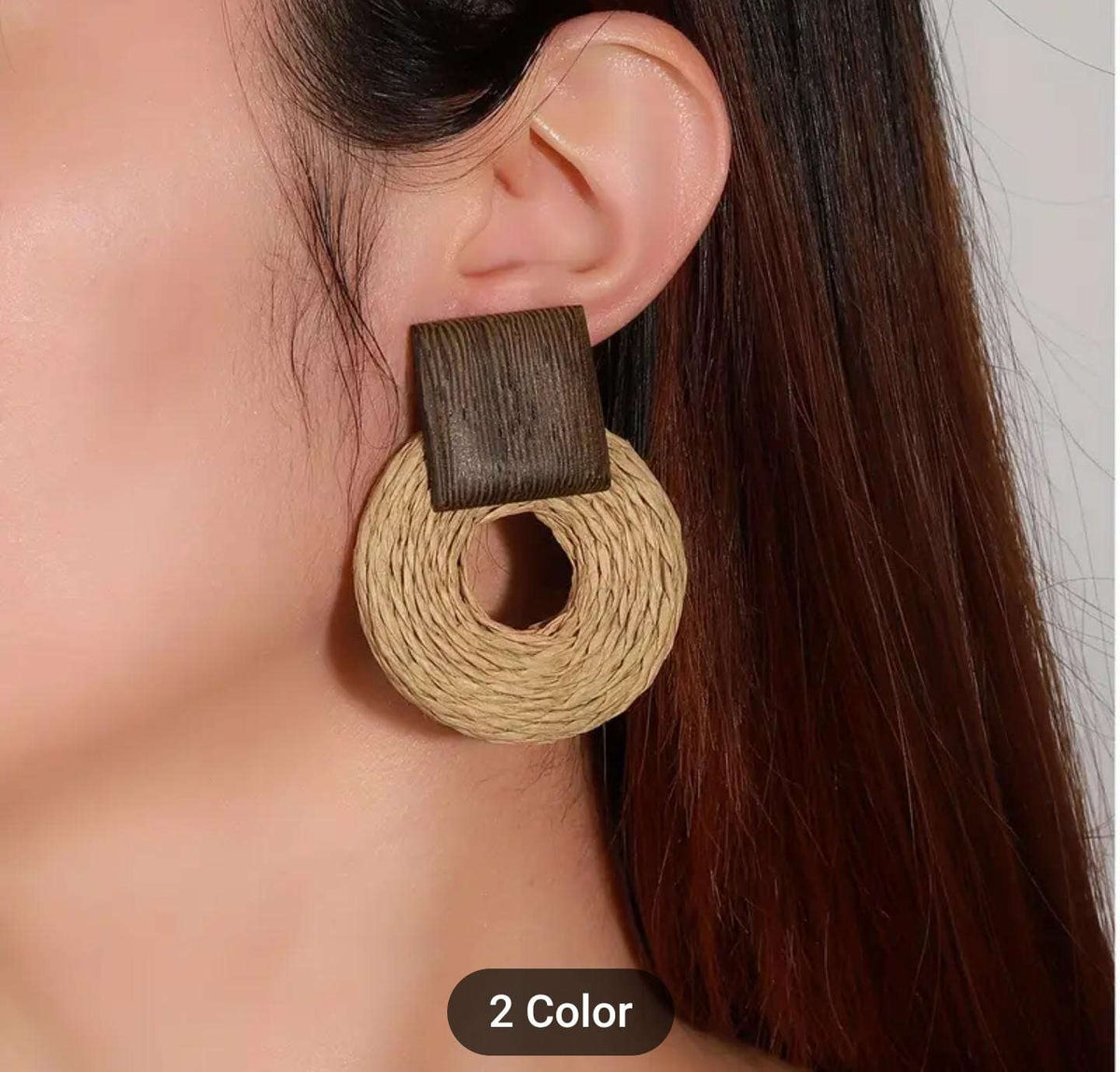 Bohemian Rattan Earrings Round Drop Dangle Earrings in Berlin