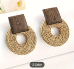 Bohemian Rattan Earrings Round Drop Dangle Earrings in Berlin
