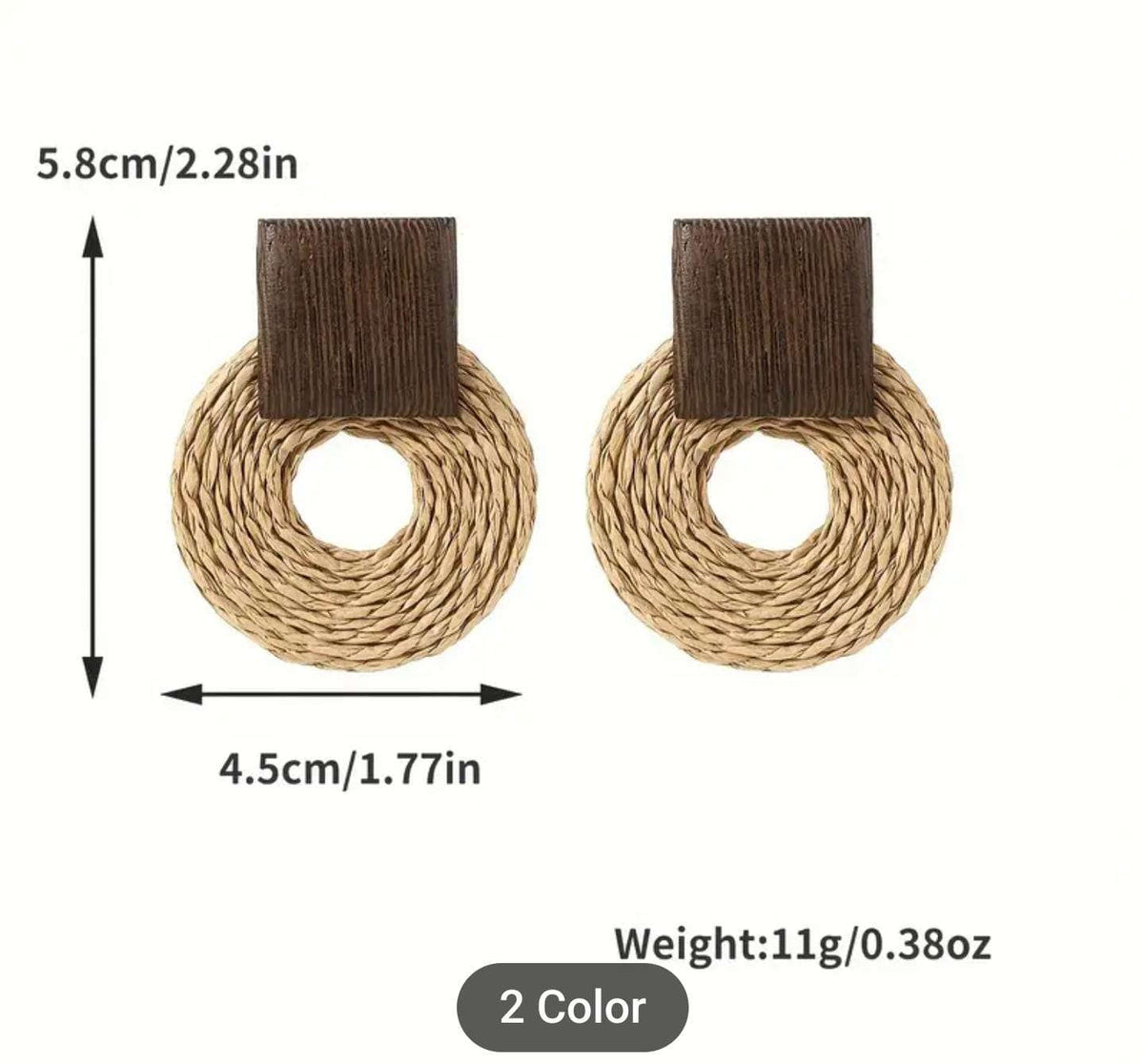 Bohemian Rattan Earrings Round Drop Dangle Earrings in Berlin