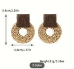 Bohemian Rattan Earrings Round Drop Dangle Earrings in Berlin