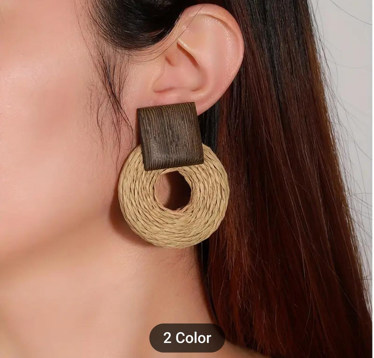 Bohemian Rattan Earrings Round Drop Dangle Earrings in Berlin