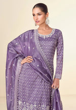 Purple Tissue Pakistani Suit in Germany