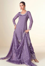 Purple Tissue Pakistani Suit in Germany