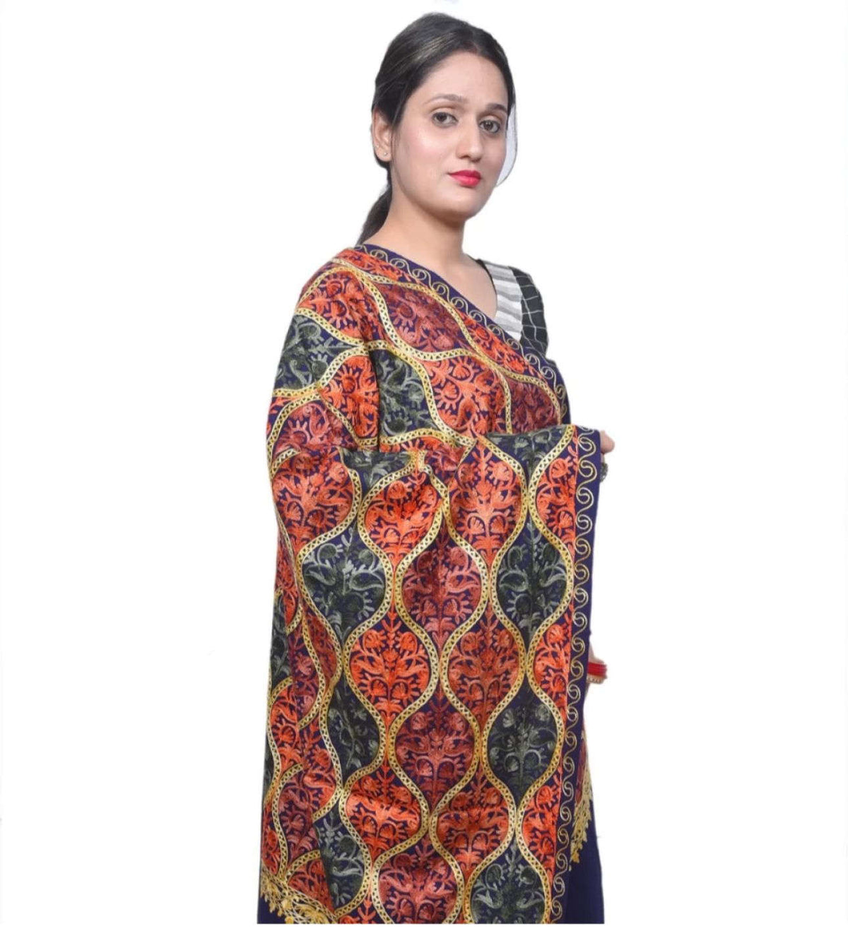 Women's Kashmiri Aari Embroided MATKA Cashmilon Stoles in Germany