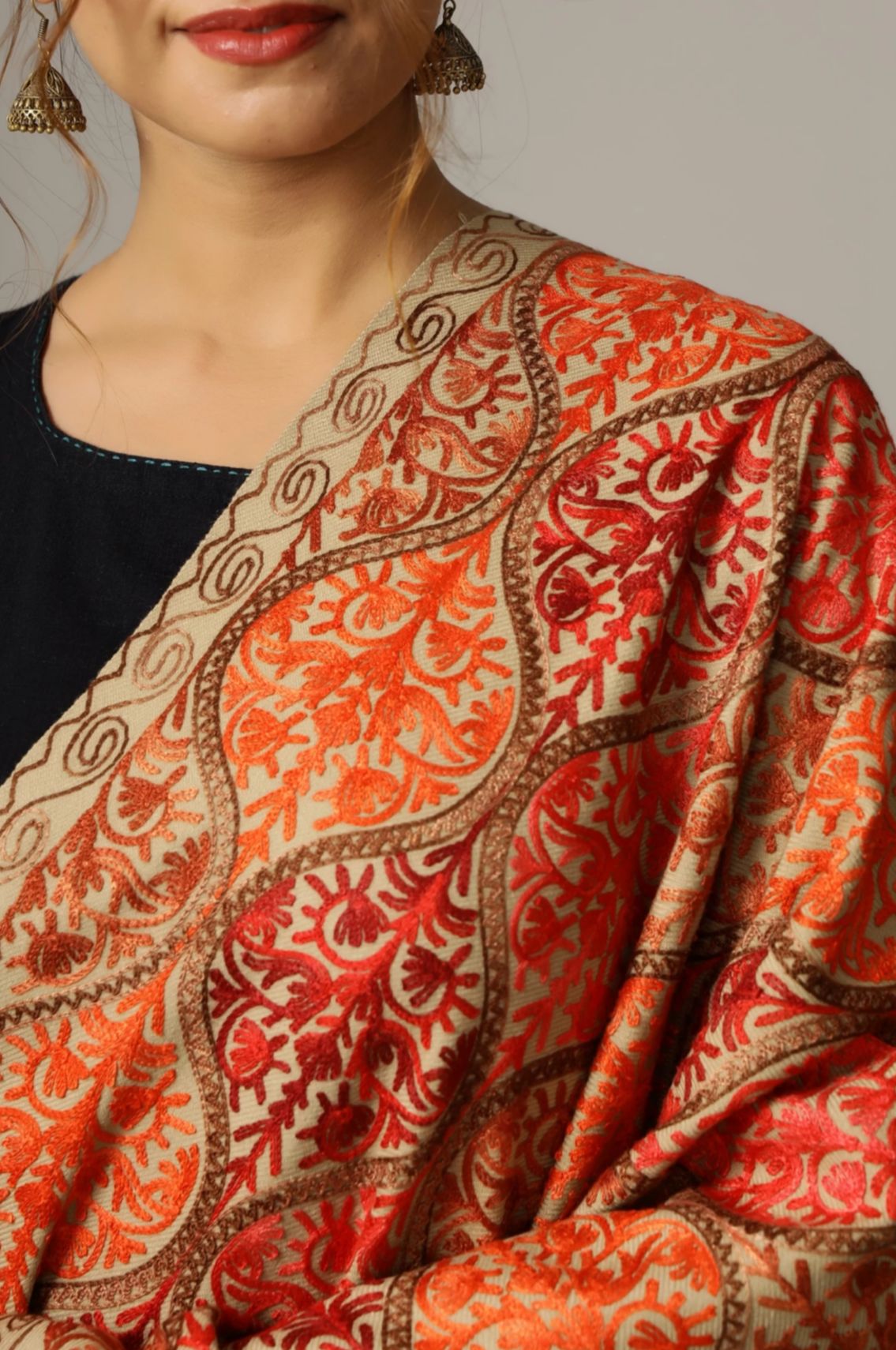 Trendy Acrylic, Wool Embroidered Women Shawl in Berlin