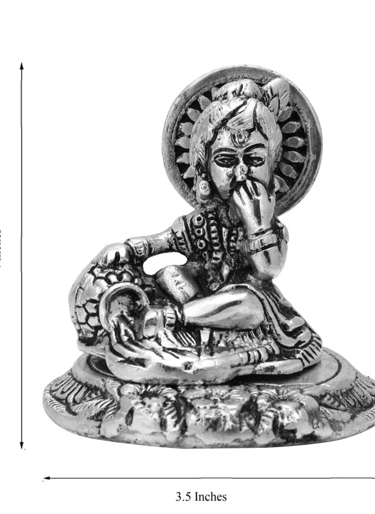 Antique Silver-Toned Bal Gopal Krishna Idol Showpiece in Munich