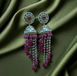 Premium Unique Mirror And Beads Jhumki Earrings in Germany