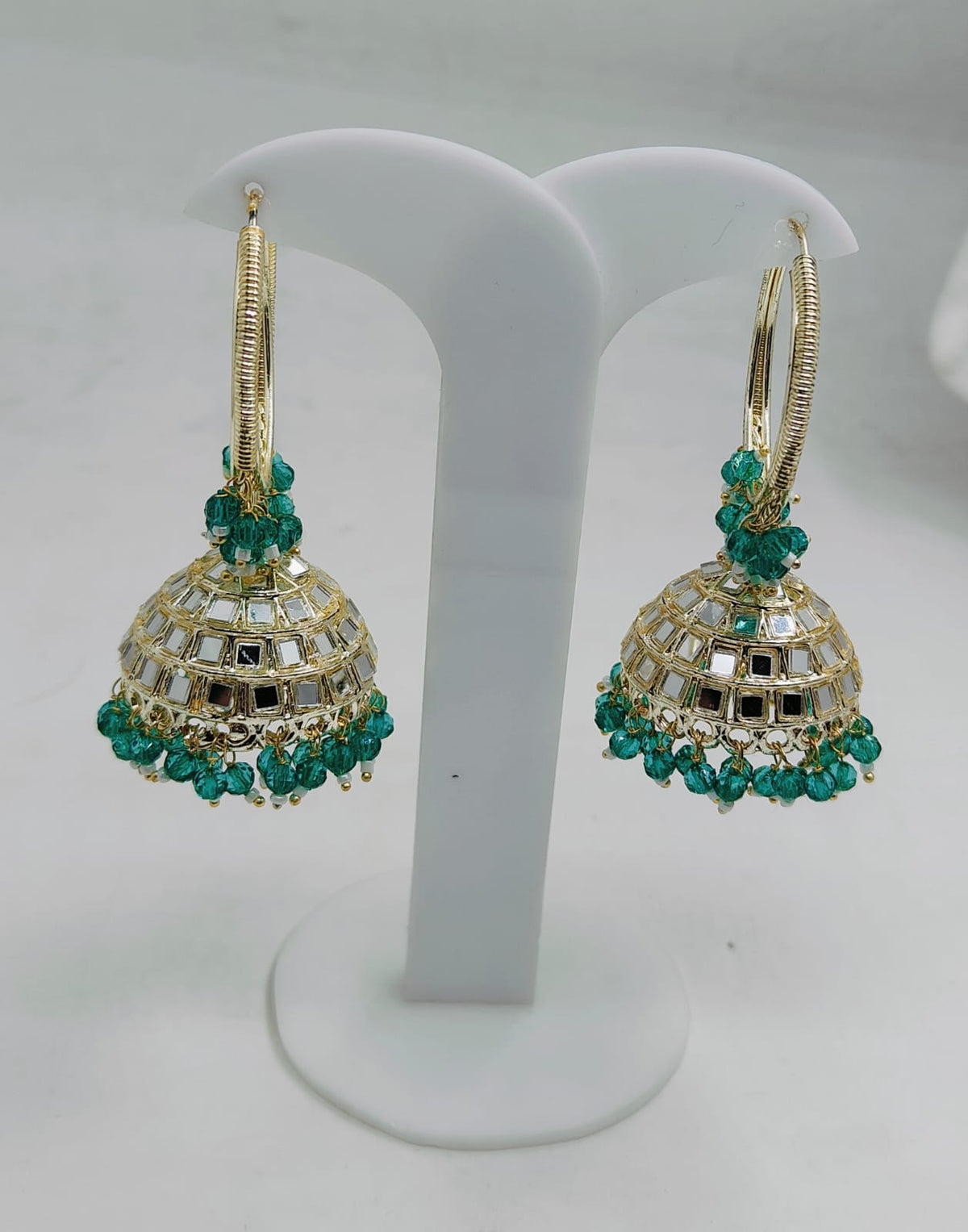 Beaded  Textured Round Shaped Jhumkas Earrings for Women in Germany