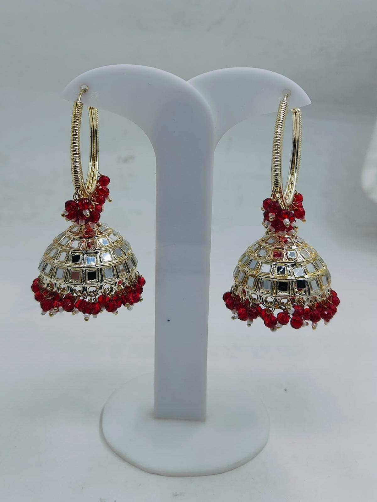 Beaded  Textured Round Shaped Jhumkas Earrings for Women in Germany