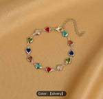 Silver Adjustable Multicolor Crystal Stone Ankle Bracelets in Germany