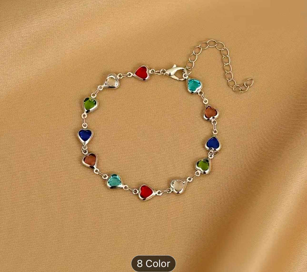 Silver Adjustable Multicolor Crystal Stone Ankle Bracelets in Germany