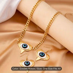 Evil Eye Pendant Necklace & Earrings Set in Germany