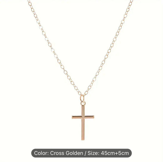 Sterling Silver Gold Plated Plain Cross Chain Pendant in Germany