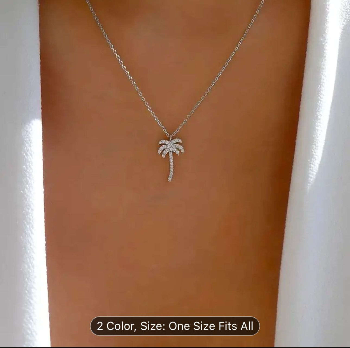 Palm Tree Pendant Necklace Silver plated  in Germany