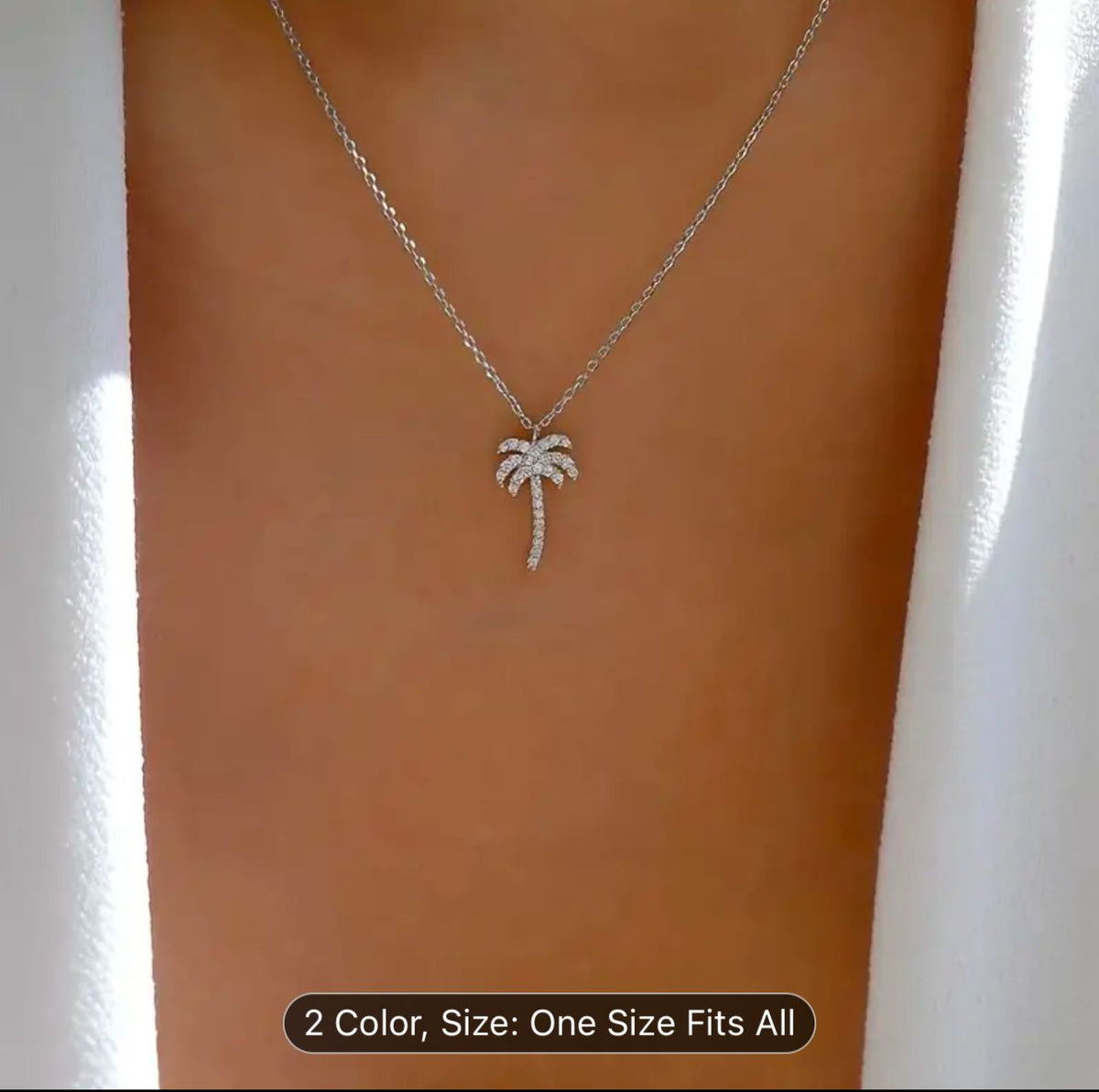 Palm Tree Pendant Necklace Silver plated  in Germany