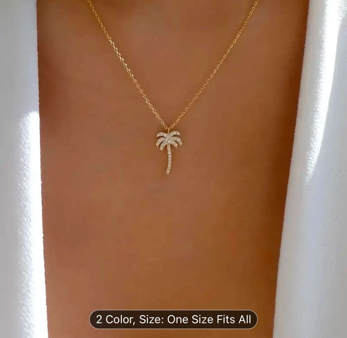 Palm Tree Pendant Necklace Gold plated chain in Berlin