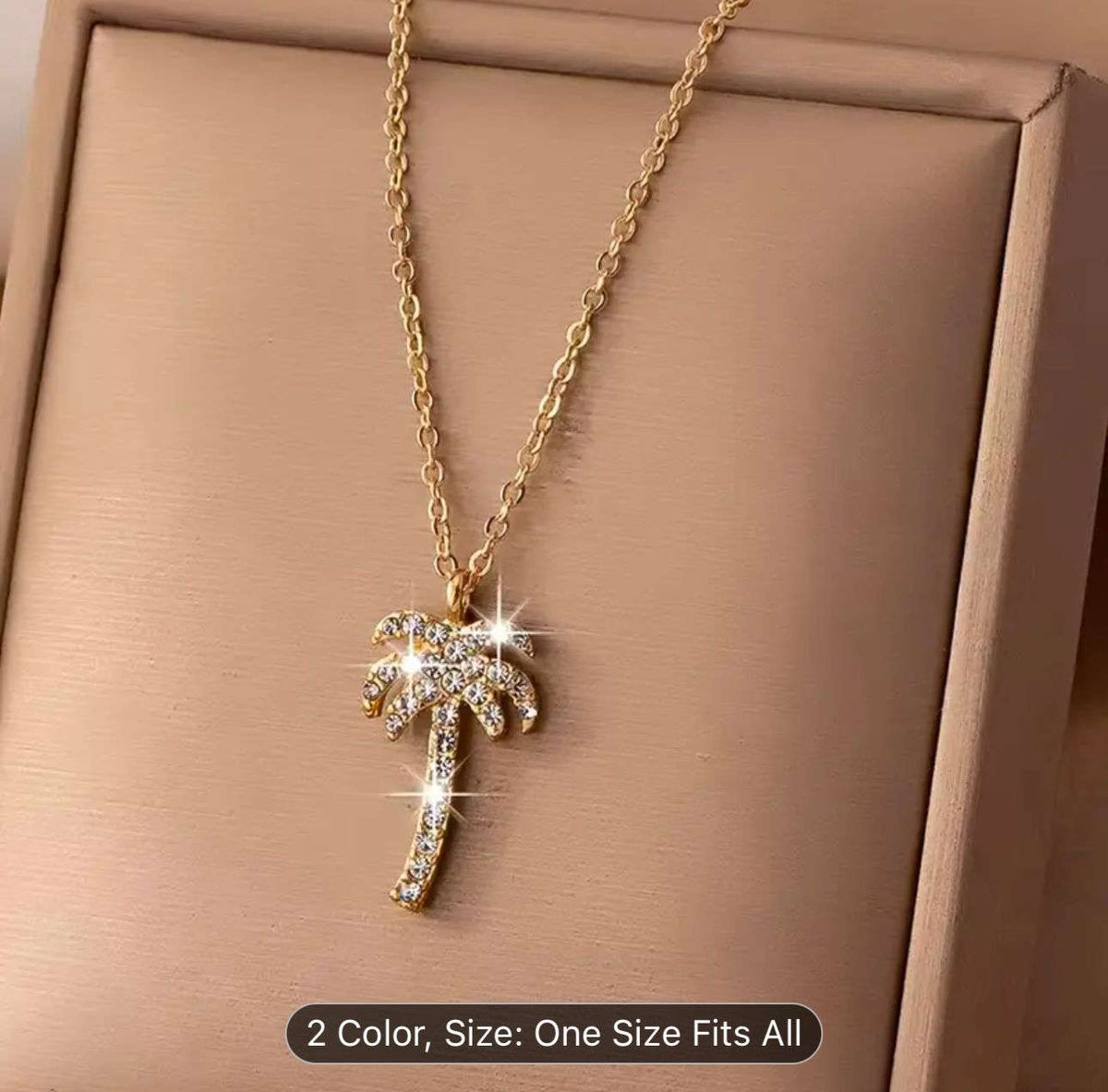 Palm Tree Pendant Necklace Gold plated chain in Berlin