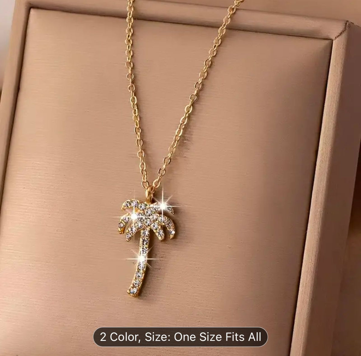 Palm Tree Pendant Necklace Gold plated chain in Berlin